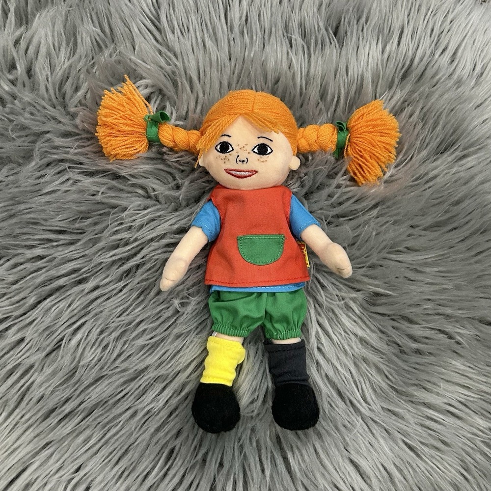 Pippi Longstocking Plush Doll Soft Toy Rag 9" Micki Leksaker Sweden Used EUC